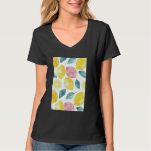Vintage-Musterkunst Zitronenfrucht Aquarell 4 T-Shirt