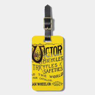 Vintage mutige orange Victor-Fahrräder Winged Gepäckanhänger