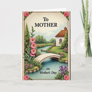 Vintage-Mutter-Blumenkarte Karte