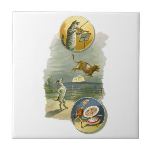 Vintage-Mutter-Gans-Kinderreim Hey Diddle Fliese