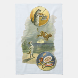 Vintage-Mutter-Gans-Kinderreim Hey Diddle Geschirrtuch