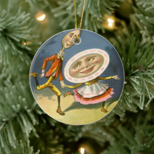 Vintage-Mutter-Gans-Kinderreim Hey Diddle Keramikornament