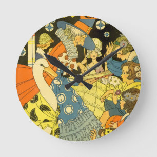 Vintage-Mutter-Gans-Lesebücher für Kinder Runde Wanduhr