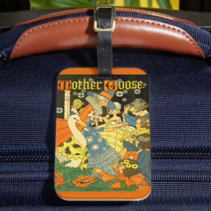 Vintage Mutter Gans lesen Bücher für Kinder Gepäckanhänger