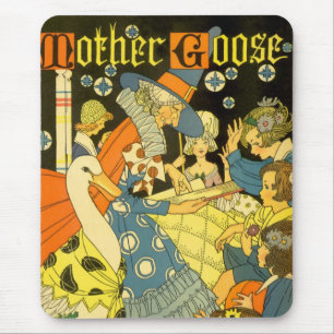 Vintage Mutter Gans lesen Bücher für Kinder Mousepad