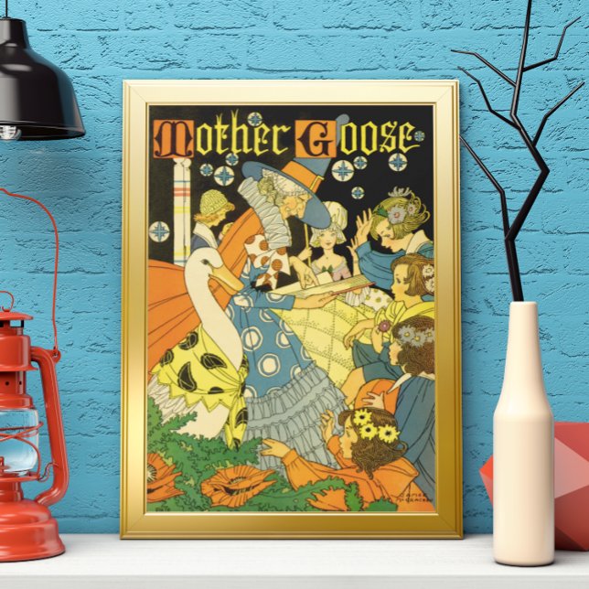 Vintage Mutter Gans lesen Bücher für Kinder Poster (Von Creator hochgeladen)