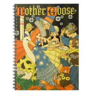 Vintage Mutter Gans Lesen eines Buches für Kinder Notizblock