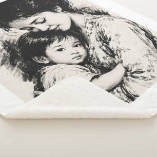 Vintage Mutter & Kind 1982 Sherpa-Decke Sherpadecke