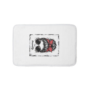 Vintage-Mutter-Leben-Unordentlicher-Bun-Bandana-Sh Badematte