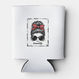 Vintage-Mutter-Leben-Unordentlicher-Bun-Bandana-Sh Dosenkühler
