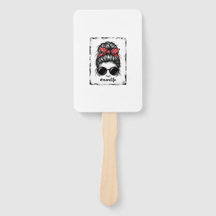 Vintage-Mutter-Leben-Unordentlicher-Bun-Bandana-Sh Fächer