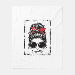 Vintage-Mutter-Leben-Unordentlicher-Bun-Bandana-Sh Fleecedecke