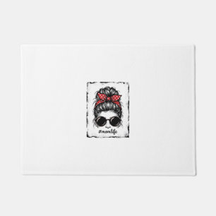 Vintage-Mutter-Leben-Unordentlicher-Bun-Bandana-Sh Fußmatte
