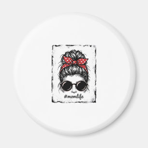 Vintage-Mutter-Leben-Unordentlicher-Bun-Bandana-Sh Magnet