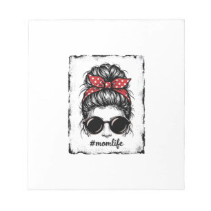 Vintage-Mutter-Leben-Unordentlicher-Bun-Bandana-Sh Notizblock