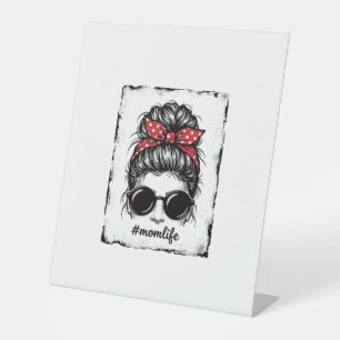 Vintage-Mutter-Leben-Unordentlicher-Bun-Bandana-Sh Sockelschild