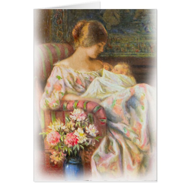 Vintage Mutter-und Baby-Karte (Vorne)