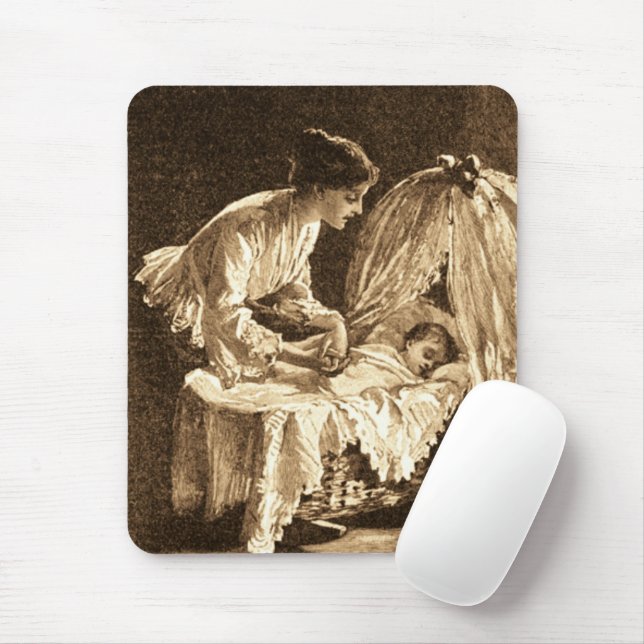 Vintage Mutter und Baby Mousepad (Mit Mouse)