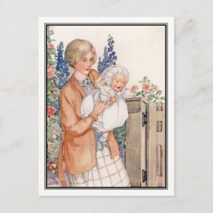 Vintage Mutter und Baby von Anne Anderson Postkarte