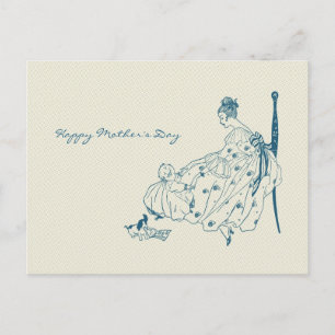 Vintage Mutter und Kind - Frohen Muttertag Postkarte
