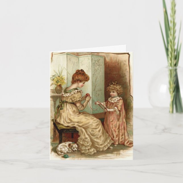 Vintage Mutter und Kind Karte (Vorderseite)