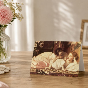 Vintage-Mutter-und-Kind-Kunst zum Muttertag Karte