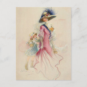 Vintage Mutter und Kind Postkarte