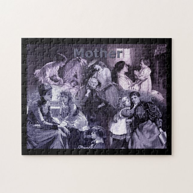 Vintage-Mütter-und-Kinder-Collage Muttertag Puzzle (Horizontal)