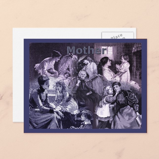 Vintage Mütter und Kinder Postkarte (Vintage Mothers and Children Collage Postcard Cover)