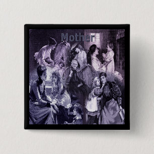 Vintage Mütter und Kinder sammeln Muttertag Button