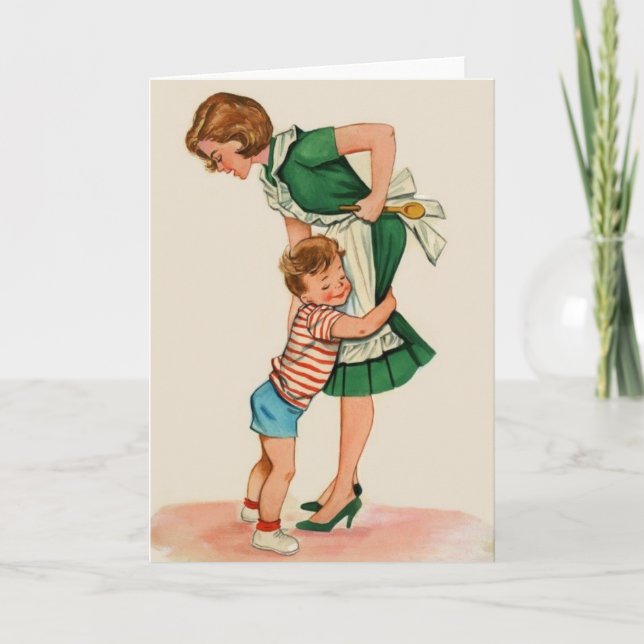 Vintage Mutter- und Sohn-Note-Karte Karte (Vorderseite)