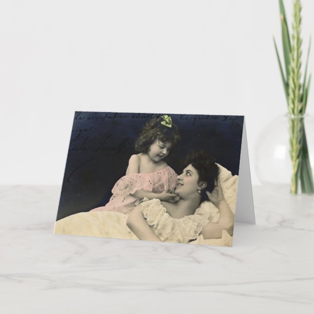 Vintage Mutter und Tochter Karte (Vorderseite)
