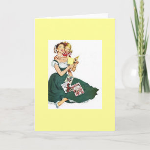 Vintage Mutter und Tochter Karte