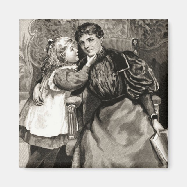 Vintage Mutter und Tochter Magnet (Vorne)