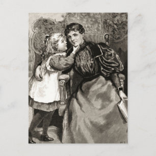 Vintage Mutter und Tochter Postkarte