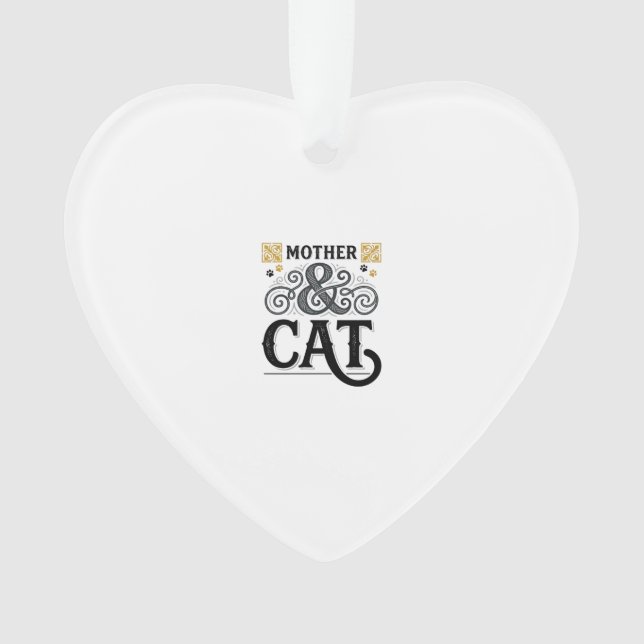 Vintage-Mutterkatze-Shirt-Design für Katzenmütter_ Ornament (Vorderseite)