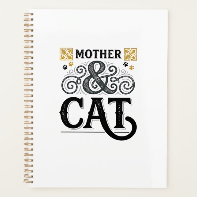 Vintage-Mutterkatze-Shirt-Design für Katzenmütter_ Planer (Vorderseite)