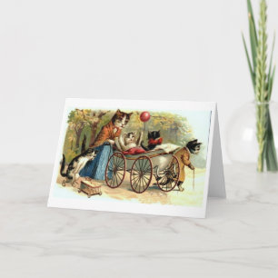 Vintage Mutterkatze und Muttertagskarte Karte