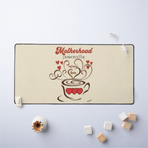 Vintage Mutterschaft Liebe und Kaffee mit roten He Schreibtischunterlage