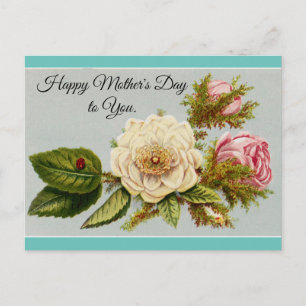 Vintage-Muttertags-Blumen Postkarte
