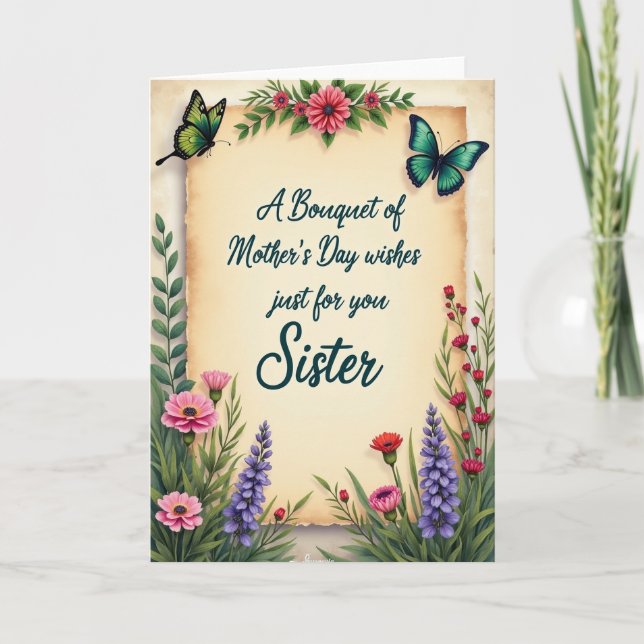 Vintage Muttertags-Script-Karte Karte (Vorderseite)