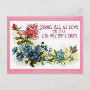 Vintage Muttertagsblumen Postkarte
