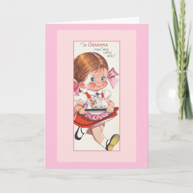 Vintage Muttertagskarte für Großmutter Karte (Vorderseite)