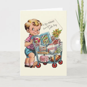 Vintage Muttertagskarte vom kleinen Jungen Karte