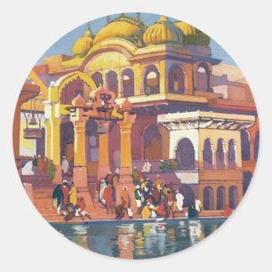 Vintage Muttra Mathura Indien Runder Aufkleber