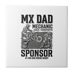 Vintage MX Dad Motocross Fahrkumpel-Shirt-Design Fliese