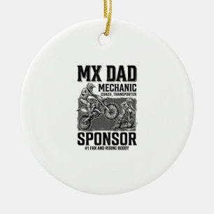 Vintage MX Dad Motocross Fahrkumpel Shirt Design Keramik Ornament