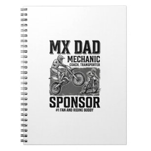 Vintage MX Dad Motocross Fahrkumpel Shirt Design Notizblock