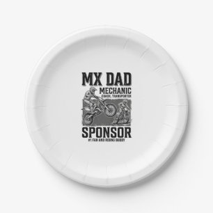 Vintage MX Dad Motocross Fahrkumpel-Shirt-Design Pappteller