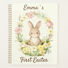 Vintage My First Easter Bunny Floral Wreath Planer